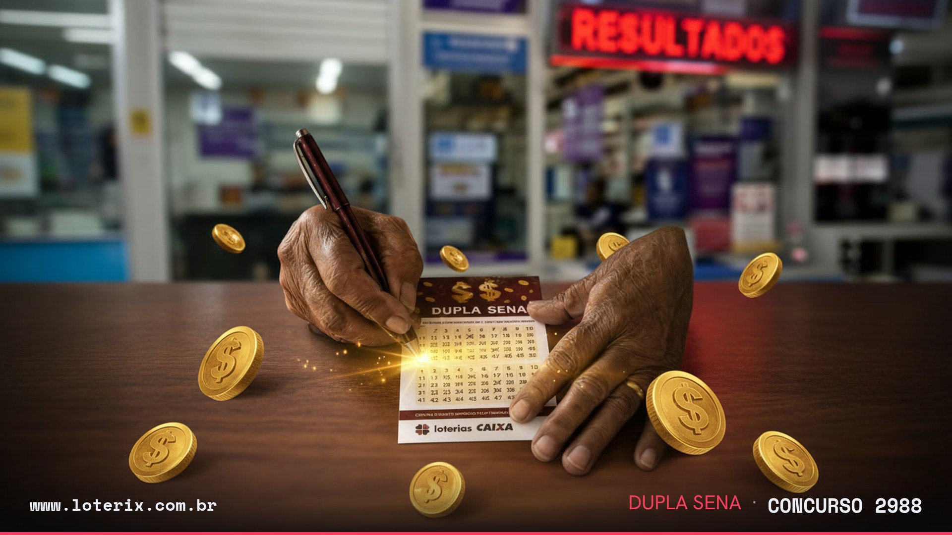 Dezenas sorteadas da Dupla Sena 2988: 05, 12, 31, 37, 42, 45