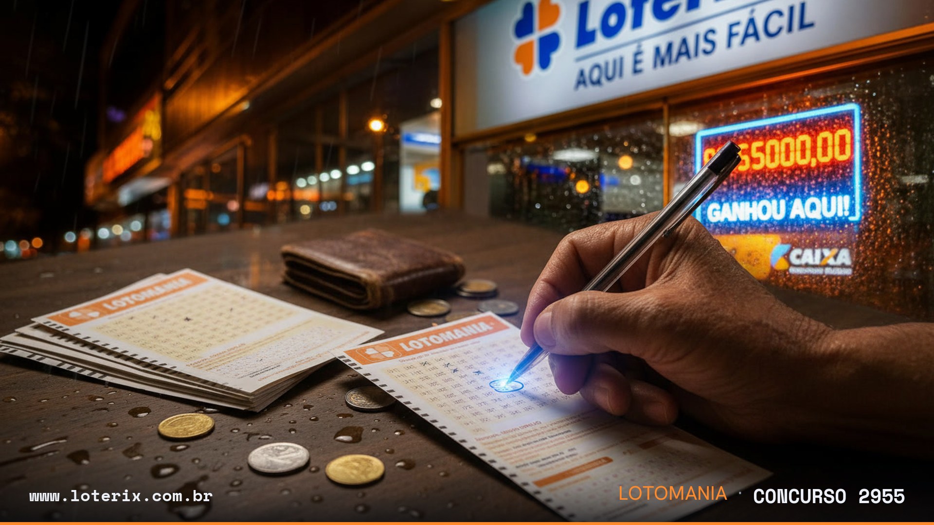 Dezenas sorteadas da Lotomania 2955: 03, 05, 10, 12, 16, 17, 20, 29, 35, 36, 40, 46, 47, 48, 53, 71, 73, 79, 81, 85