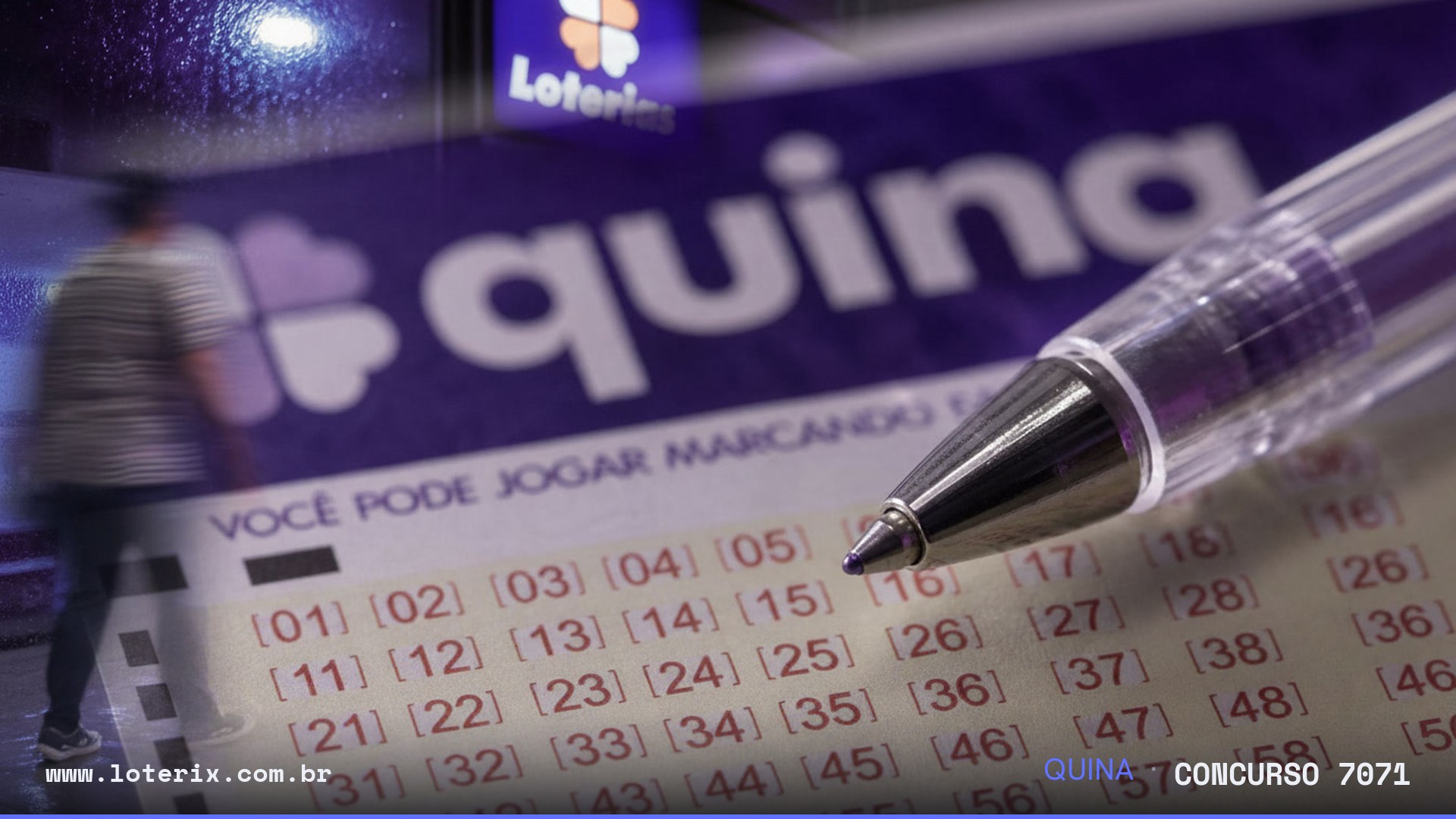 Dezenas sorteadas da Quina 7071: 06, 14, 34, 38, 56