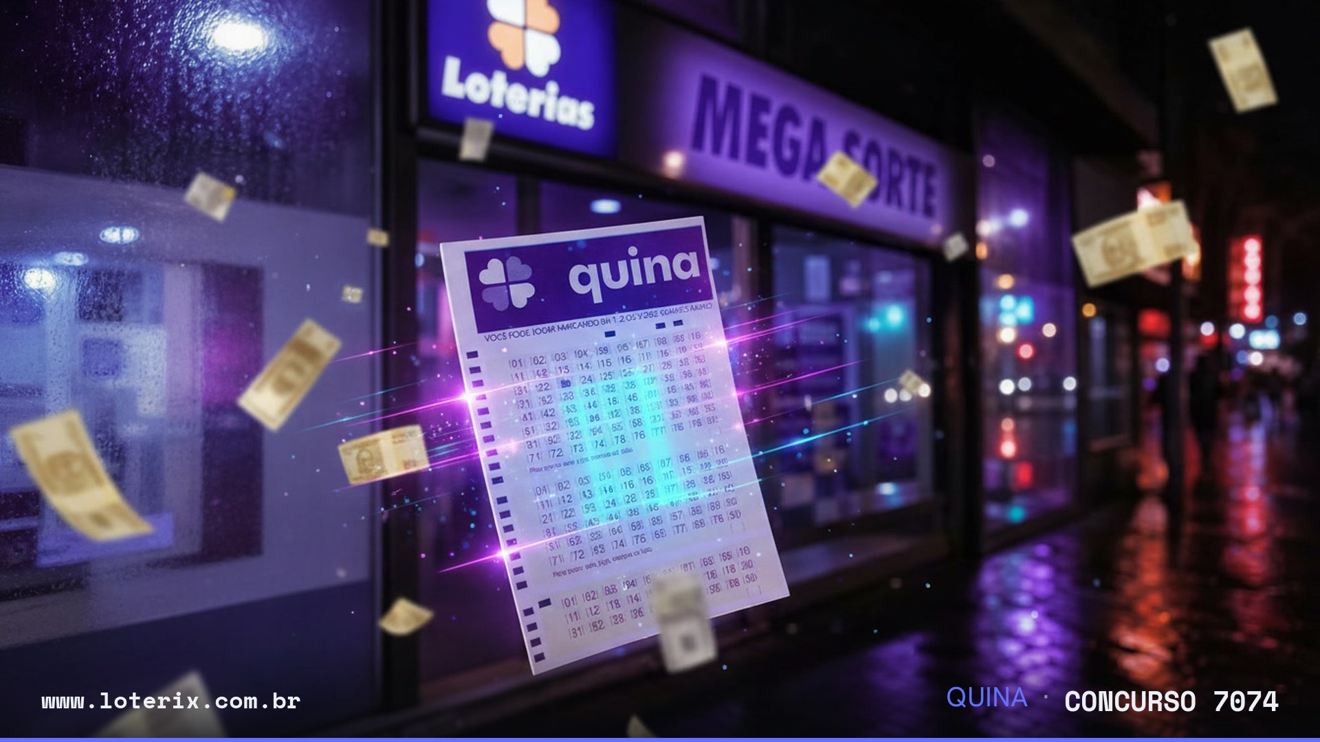 Dezenas sorteadas da Quina 7074: 17, 28, 29, 41, 77