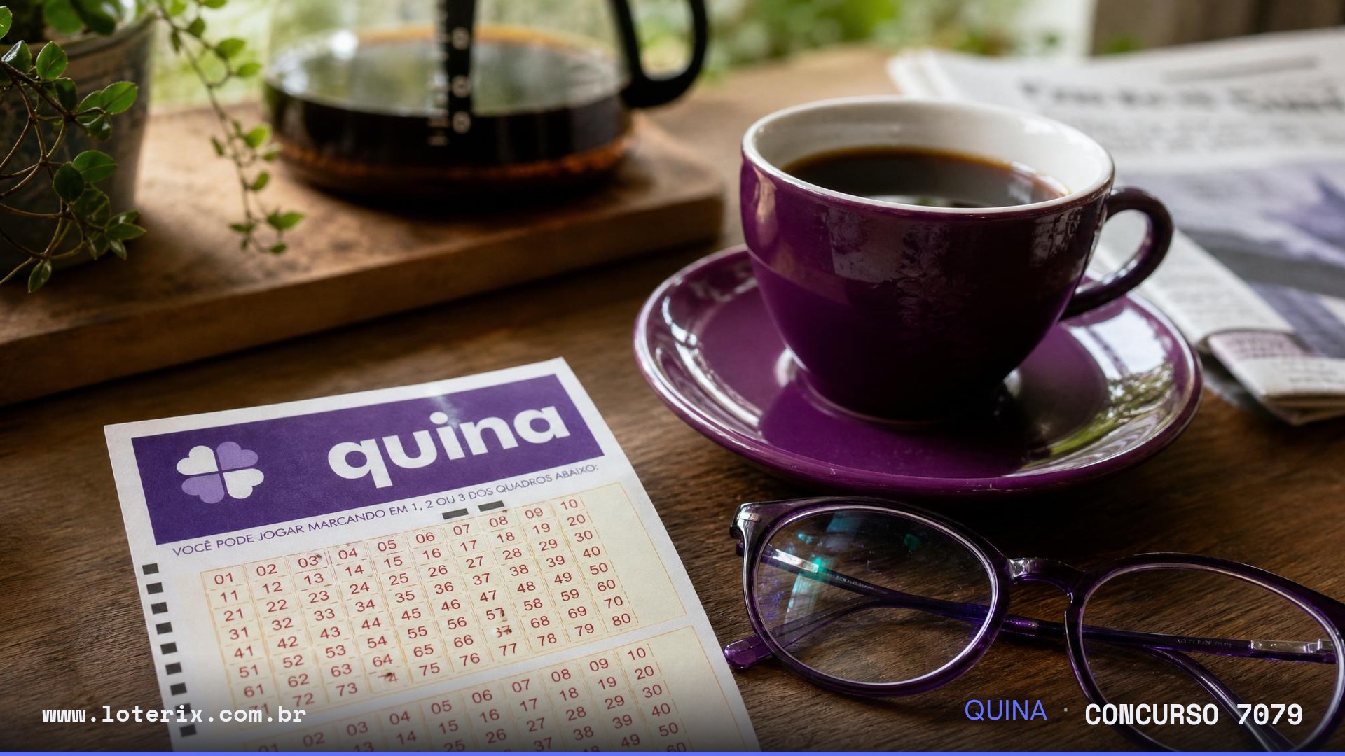 Dezenas sorteadas da Quina 7079: 03, 29, 46, 50, 55